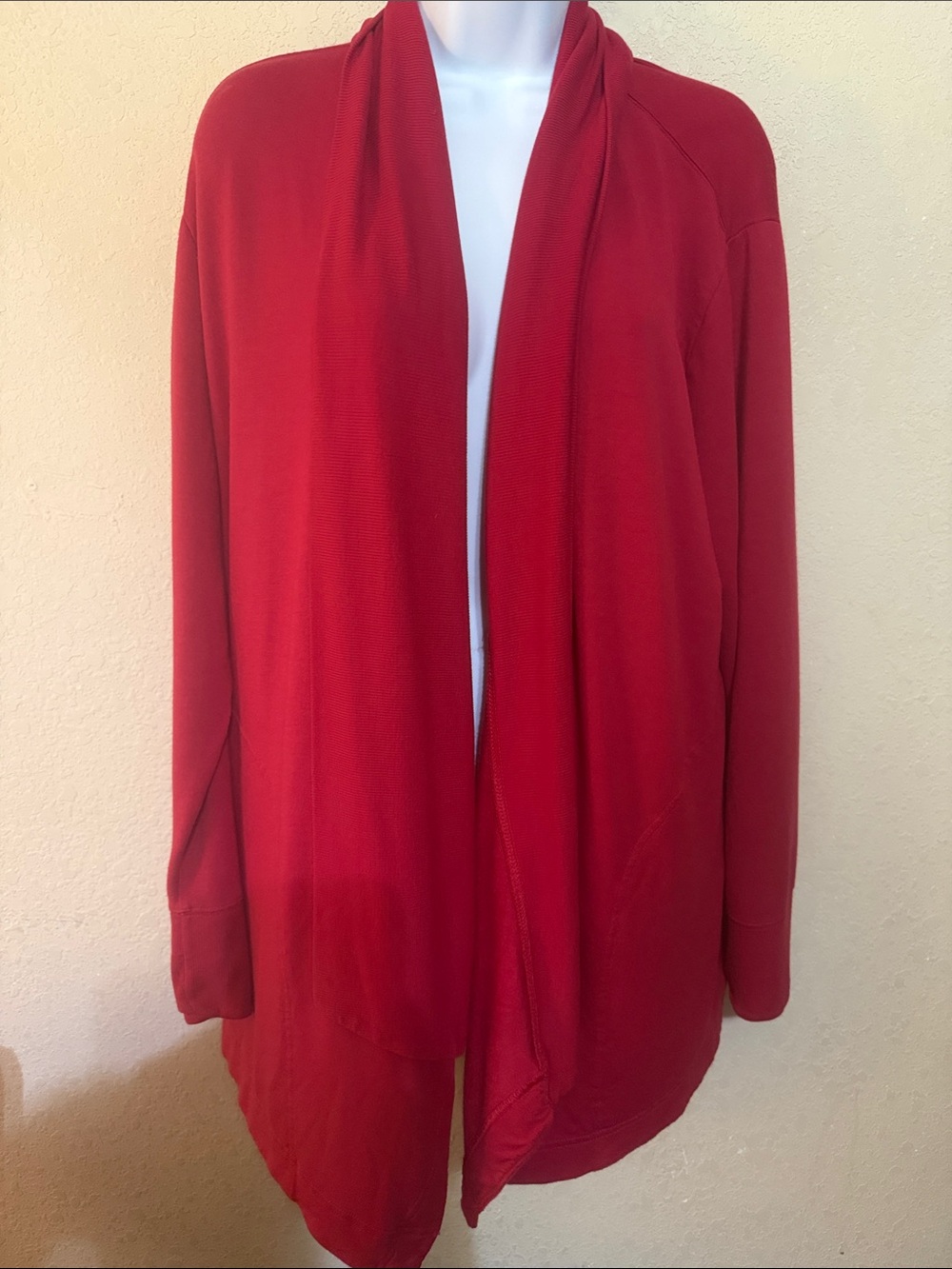 Athleta Open-Front Red Cardigan